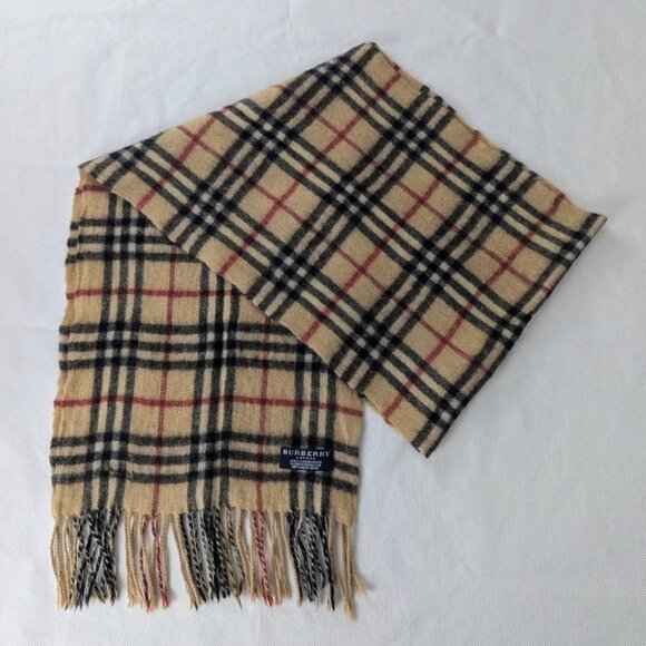Burberry Unisex Classic Check Scarf Beige – Cashmere – Premium Designer Wrap - Picture 1 of 7